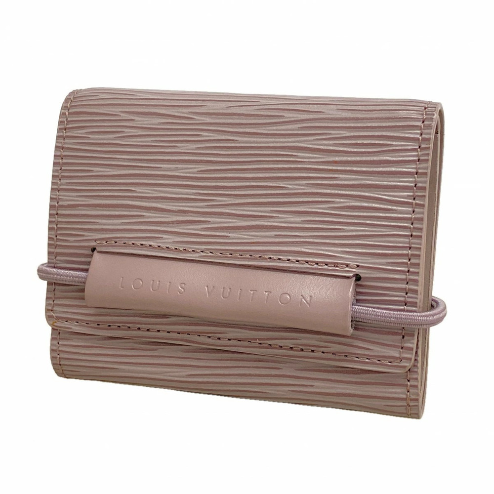 Louis Vuitton Tri fold Wallet Epi Portemonnaie Elastic Lilac